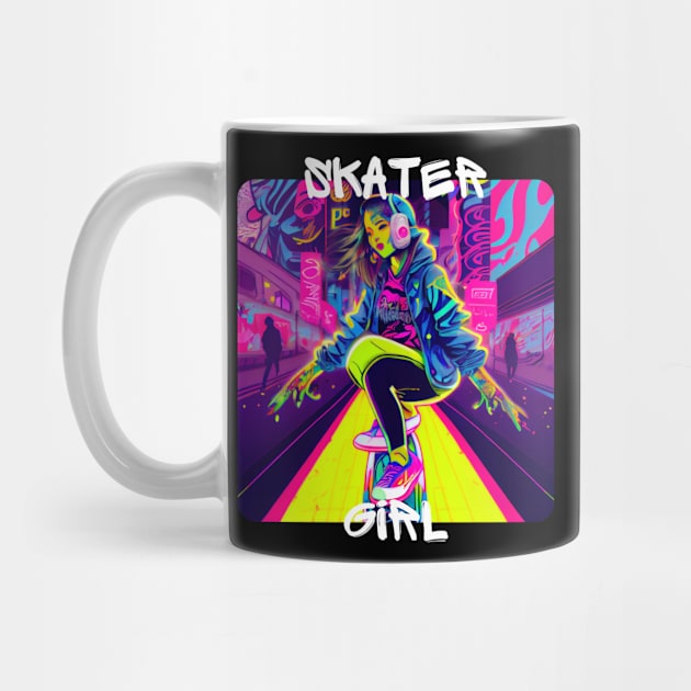 Skater Girl - cool girl skates on the street 3 by PD-Store